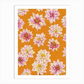 Dahlia Imperialis Floral Print Retro Pattern 1 Flower Art Print