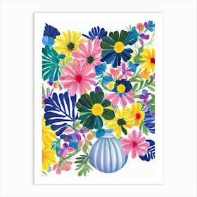 Chrysanthemums 2 Modern Colourful Flower Art Print