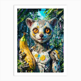 Cat In A Futuristic Setting Art Print