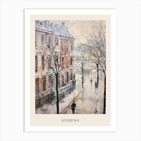 Vintage Winter Painting Poster Liverpool United Kingdom Art Print