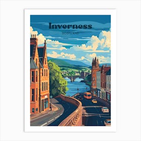 Inverness Scotland Streetview Digital Travel Art Art Print