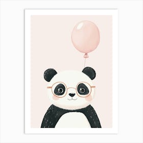 Panda Bear with balloon, nursery wall art, kids room prints, playroom decor Art Print