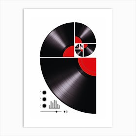 Fibonacci Spiral Vinyl Art Print