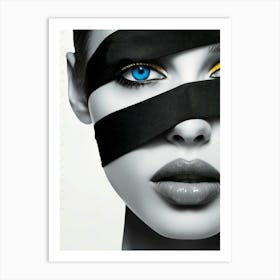 Portrait Of A Woman With Blue Eyes Art Print