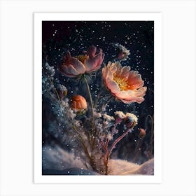 Flowers In The Snow 5 Art Print