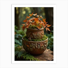 Autumn Leaves In A Pot 2 Art Print