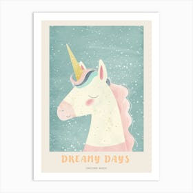 Pastel Storybook Style Unicorn 11 Poster Art Print