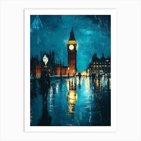 Fantasy Rainy Night In London 7 Art Print