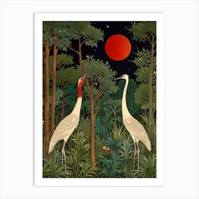 William Morris Cranes In The Forest Art Print