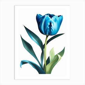 blue tulip art print Art Print