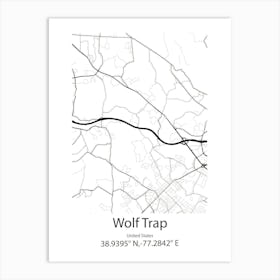 Wolf Trap,United States Minimalist Map Art Print