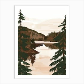 Landscape With Trees And Lake Art Print