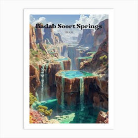 Badab Soort Springs Miniral Spring Digital Travel Art Art Print