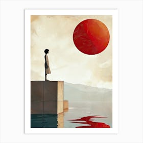 Red Ball, Minimalism Art Print