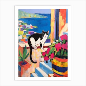 Painting Of A Cat In Antalya Turkey 1 Art Print