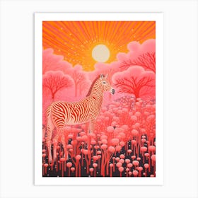 Zebra At Sunrise 1 Art Print