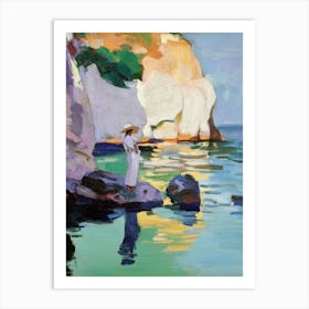 Woman On A Rock. Elena Art Print