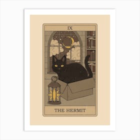 The Hermit   Cats Tarot Art Print