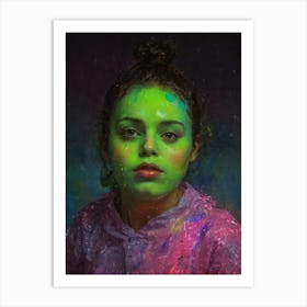 'The Girl With Green Paint' Art Print