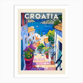 Hvar Croatia 4 Fauvist Painting  Travel Poster Art Print
