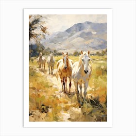 Horses Painting In Cotacachi, Ecuador 1 Art Print