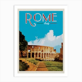 Rome Colosseum Travel Poster Art Print