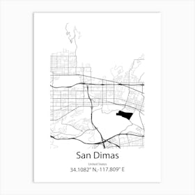 San Dimas,United States Minimalist Map Poster