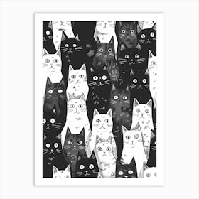 Perfectly Repeatable Artwork With Cute Cat Faces 76 Art Print