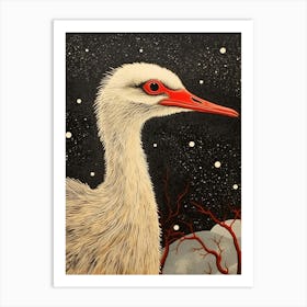 Bird Illustration Ostrich 3 Art Print