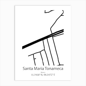 Santa Maria Petapa,Mexico Minimalist Map Poster