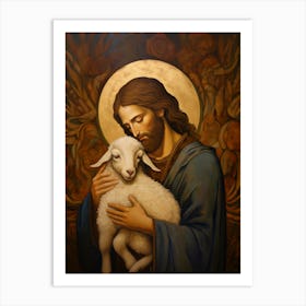 Icon Jesus Good Shepherd Art Print