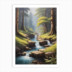 Stream In The Woods 1 Art Print