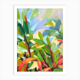 Rubber Plant Impressionist Painting Art Print