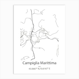 Campiglia Marittima,Italy Minimalist Map Poster