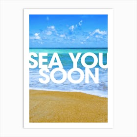 Sea you soon [Santorini, Greece] - aesthetic poster, travel photo poster Art Print