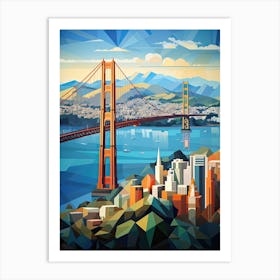 San Francisco, Usa, Geometric Illustration 1 Art Print