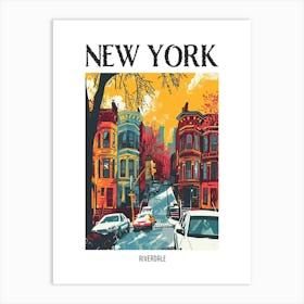 Riverdale New York Colourful Silkscreen Illustration 2 Poster Art Print