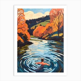 Wild Swimming At River Nidd Yorkshire 1 Art Print