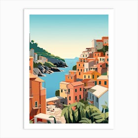 Cinque Terre, Italy, Graphic Illustration 2 Art Print