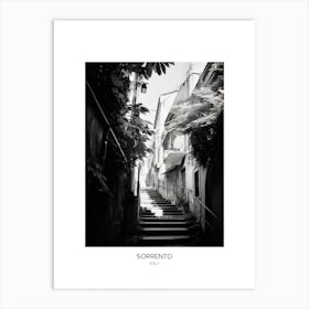 Poster Of Sorrento, Italy, Black And White Photo 2 Art Print