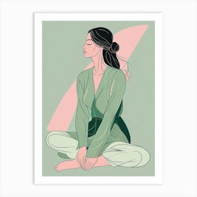 Calm Woman Portrait Art Print (1) Art Print