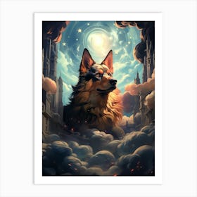 Dog In The Clouds Art Print