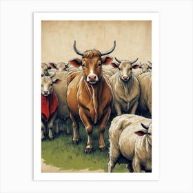 Herd Of Cattle Art Print