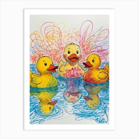 Rubber Duckies Art Print