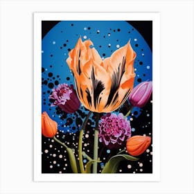 Surreal Florals Tulip 3 Flower Painting Art Print