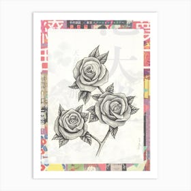Roses Collage Art Print