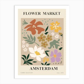 Flower Market Amsterdan Art Print