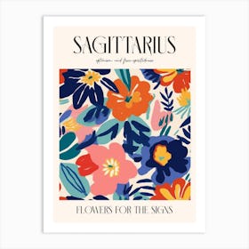 Flowers For The Signs Sagittarius 1 Zodiac Sign Art Print