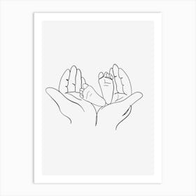 Baby'S Feet In Hands Mothers day Art Print