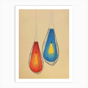 Two Light Bulbs Art Print